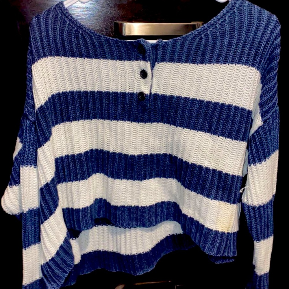 American Eagle Soft Crop Sweater Striped